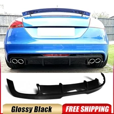 For Audi TTS 2008-14 Audi TT 13-14 Gloss Black Rear Bumper Diffuser Lip Spoiler