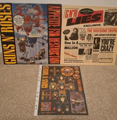 GUNS N ROSES APPETITE FOR DESTRUCTION & LIES UNCENSORED ORIGINALS WITH STICKERS