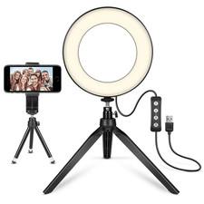 LED Ring Light With Stand For Makeup Photography Video For iPhone Selfie Stream
