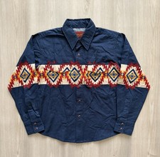 Vintage Rustler Wrangler Pearl Snap Shirt Youth M Cowboy Western Southwest