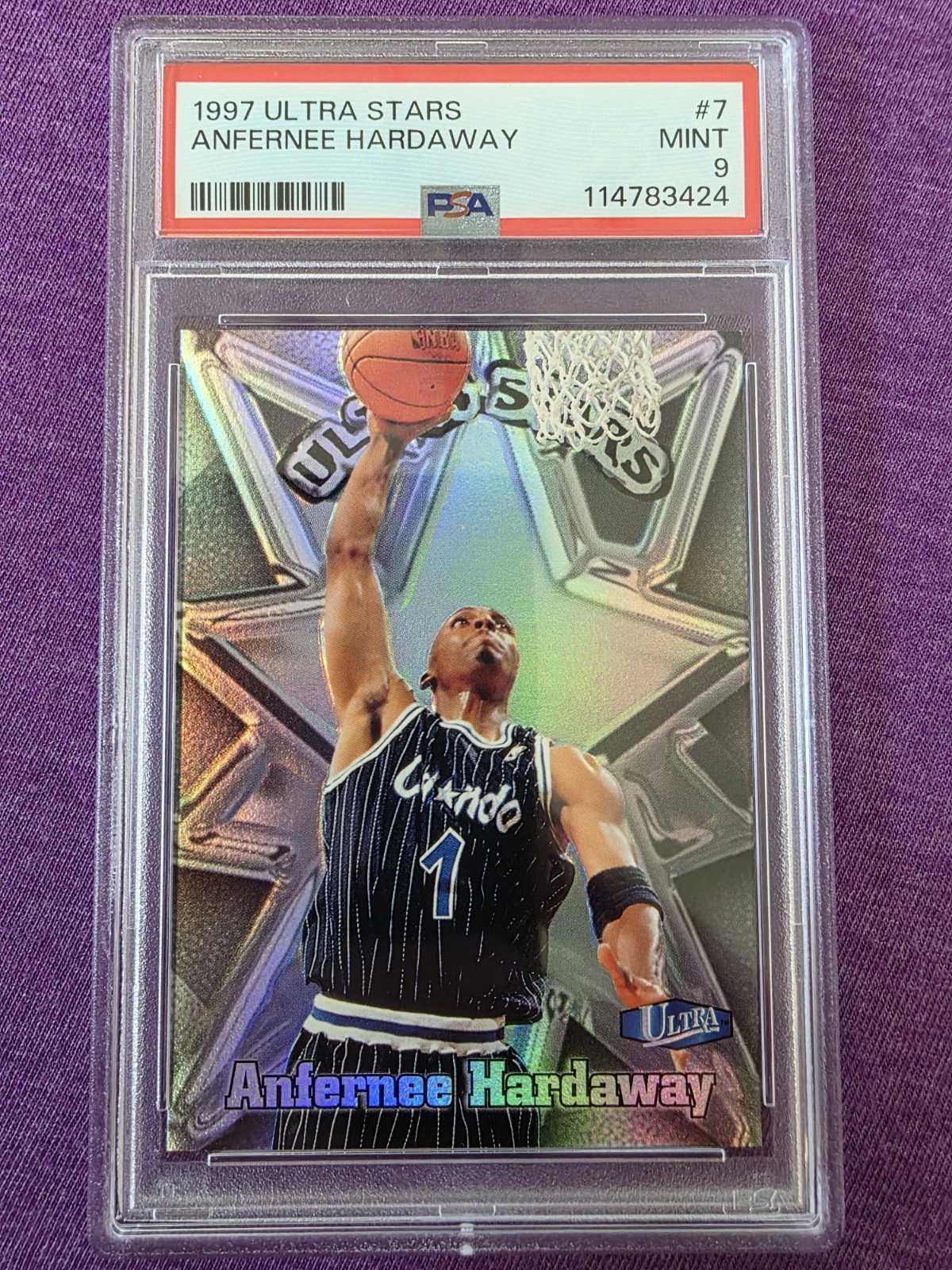 Anfernee Hardaway 1997-98 Fleer Ultra #7 Ultra Stars PSA 9 Orlando Magic Penny
