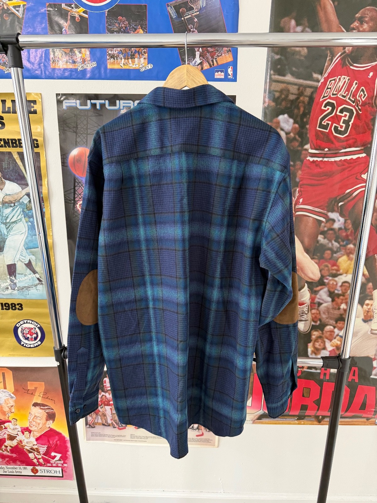 Pendleton Trail Elbow Patch 100% Virgin Wool Blue… - image 2