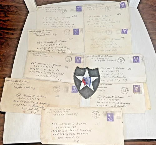 RARE VTG  Indian Head Chief Star 2nd Infantry Army Military PATCH WW2 W/ LETTERS