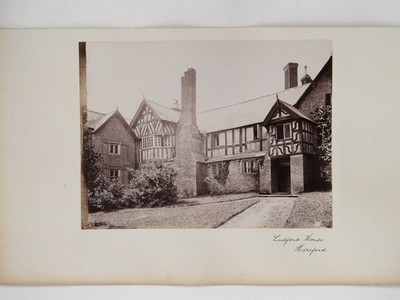 Ludford House Hereford Tudor Manor Fachwerkarchitektur um 1870 Vintage Foto
