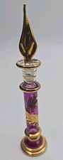 Egyptian hand blown glass perfume bottle gold decorative genie bottle With Dropp