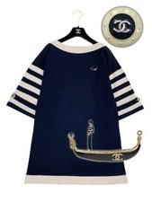 USED AUTHENTIC CHANEL STRIPED TUNIC DRESS. GOOD