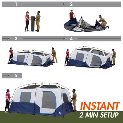 Ozark Trail 30969 13' x 9' 8-Person Cabin Tent with LED Lighted