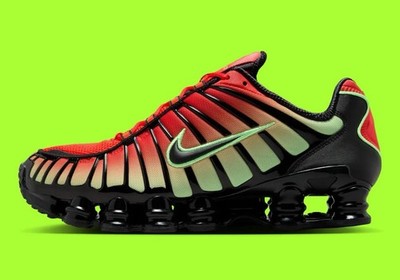 Nike Shox TL Sneakers Lt Crimson Black Green Strike Men's Shoes AV3595-601 NEW