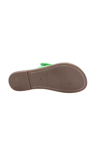Bernardo Womens Leather Tie detail Contrast Stitching Flip Flops Green Size 6 - Picture 4 of 5