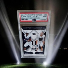 2018 Panini SAQUON BARKLEY ROOKIE Football CARD Collegiate Connections Gesicki . rookie card picture