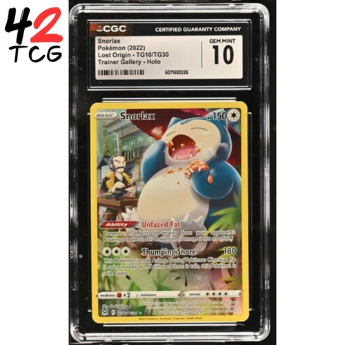CGC Gem Mint 10 Snorlax TG10/TG30 Pokémon Lost Origin Trainer Gallery