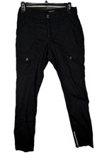 Jaanuu Skinny Cargo Scrub Pants Womens Size XS Black Gold Hardware