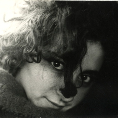 Vintage Photo Close-up Portrait Beautiful Young Woman Messy Hair Intense Gaze