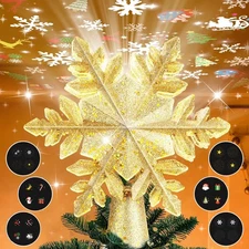 Christmas Tree Topper Projector Snowflake Christmas Tree 6 Projection Mode US