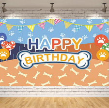Kids Happy Birthday Photo Party Backdrop Banner Background Party Supplies