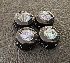 Guitar Speed Knobs Les Paul Epiphone Gibson Style Black with Abalone Dot Inlay