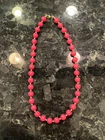 VINTAGE MONET Costume Jewelry Necklace Red & Gold Tone Bead 18"