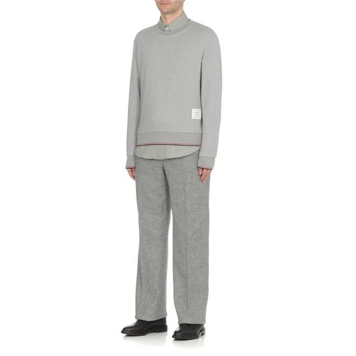 Thom Browne Felpa Uomo RWB Spina di Pesce Cotone Grigio MJT355A J0027 133