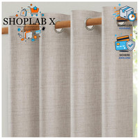 Gardinen 2Er Set Leinen ÖSen Halbtransparent 240Cm Lang 140Cm Breit Natur