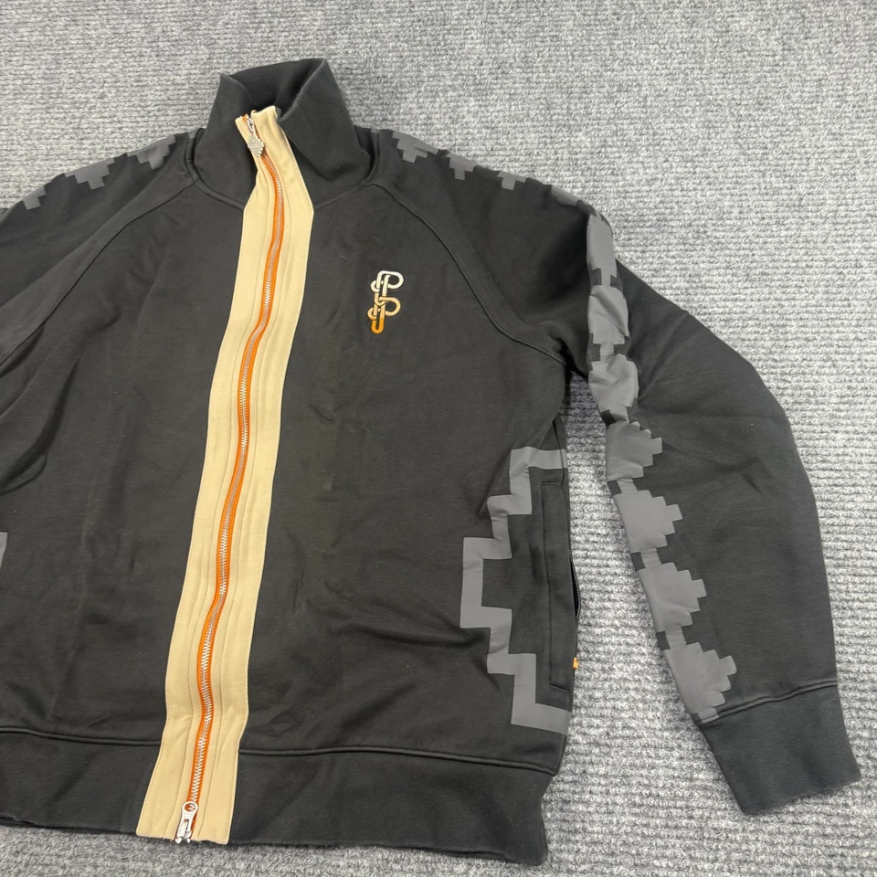 Chaqueta Puma Pronunce Para Hombre Grande Negra Beige Cremallera Completa Pista Logo Geométrico Rara Foto 2 de 4