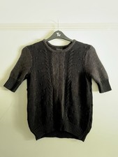 Fluffy angora blend cap/puff sleeve sweater. Mohair wool mix.