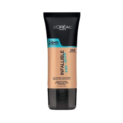 L'Oreal Paris Makeup Infallible Up to 24HR Pro-Glow Foundation, Natural Beige, 1