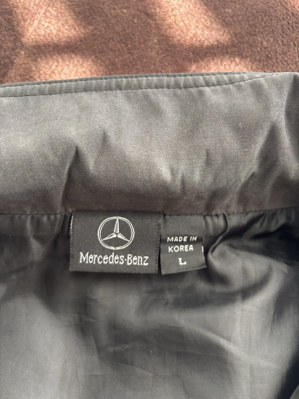 Mercedes-Benz Men's Gray Full Zip Stand Collar Windbreaker Jacket L Pockets image 5