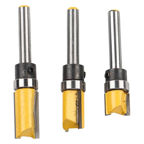 Shank Cutting Router Bit Trim Woodwork 1/4\" Accessories Flush Milling - Foto 1 di 18