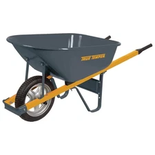 6 cu. ft. Flat Free Tire With Durable Steel Handle Heavy Duty Wheelbarrow Too
