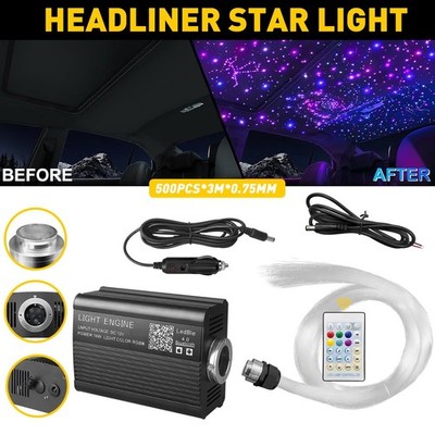 500X LED Fiber Optic Car Headliner Star Light Home Roof Twinkle Ceiling Lights D