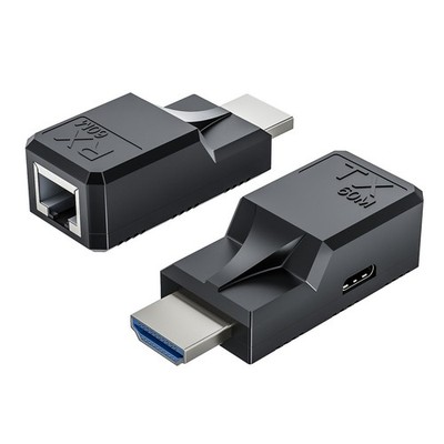 196FT HDMI Extender Over Single Ethernet Cat5e/6 60M Adapter, Black 