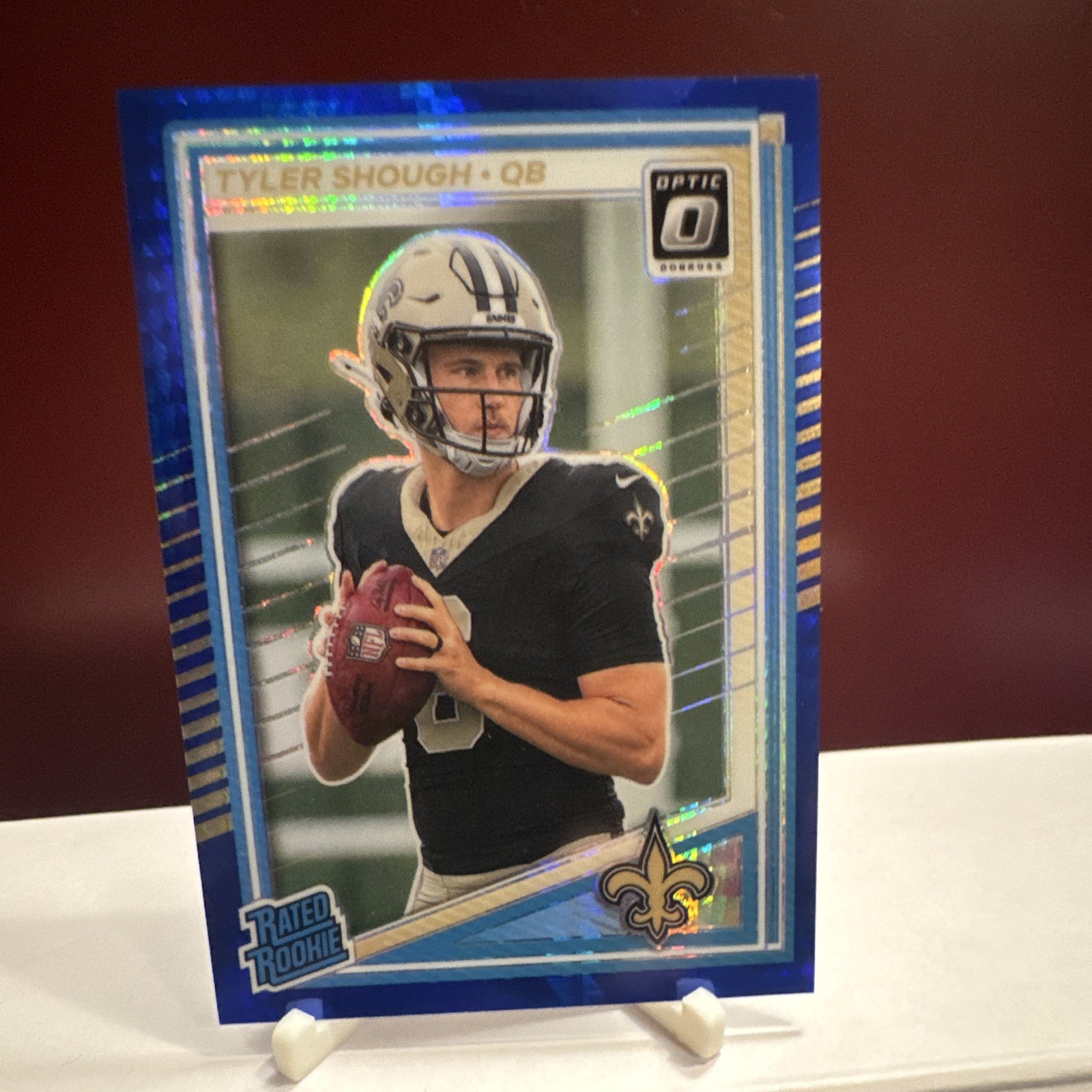 2025 Donruss Optic Tyler Shough Rated Rookie RC Blue Hyper #223 Saints