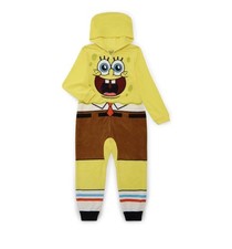 NEW SpongeBob SquarePants Kids Boys Girls Small S 6-7 Union Suit Zip NWT