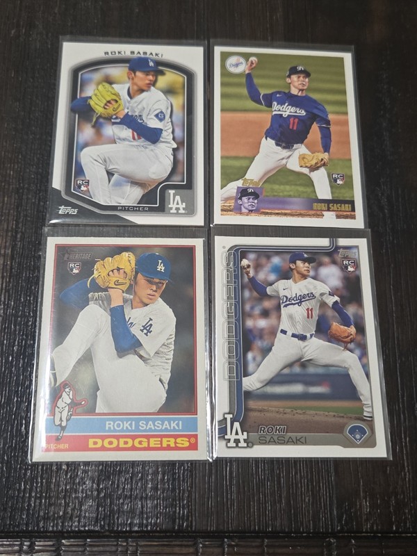 Roki Sasaki Dodgers 2025 Topps Flagship Heritage RC Rookie 4x Lot