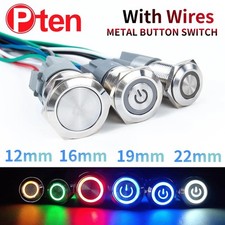 16mm 12v Led On Off Waterproof Stainless Steel Latching Push Button Power Switch 16mm 12v Led On Off Waterproof Stainless Steel Latching Push Button Power Switch