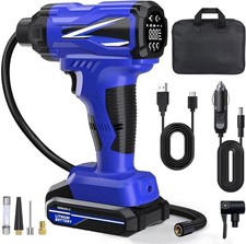 Tire Inflator Portable Air Compressor, 150PSI Cordless Tire Pump with DC 12V/