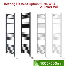 Prefilled Electric Heated Towel Rail Straight Radiator Bathroom Thermostatic Rad