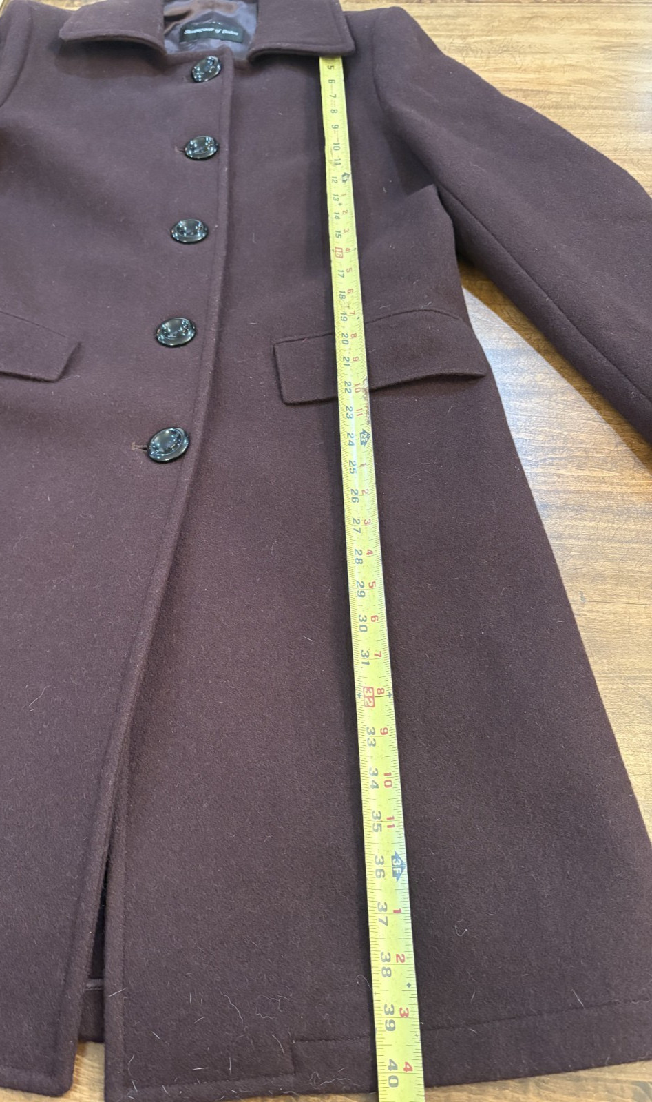 VTG STERLINGWEAR OF BOSTON Womens Pea Coat Wool Brown Made in USA Sz L