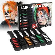 Haarkreide Set 6 Halloween Farben inkl. Schwa...