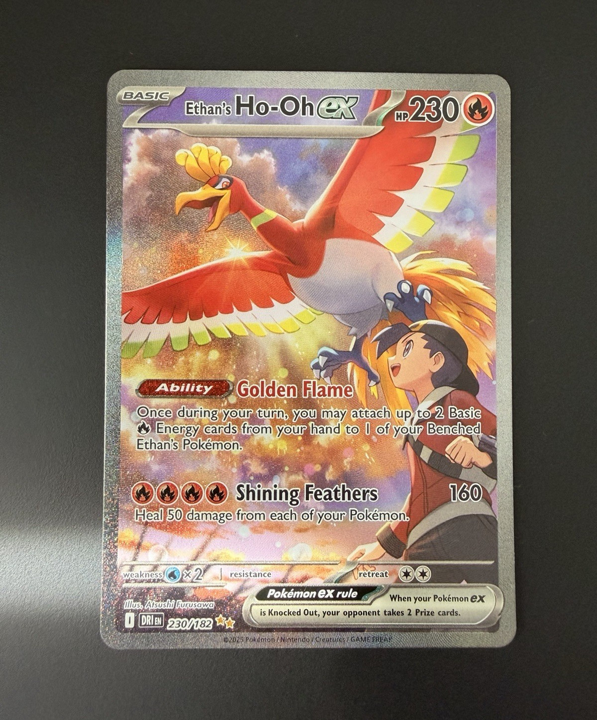 Pokémon Company Destined Rivals Ethan’s Ho-Oh ex 230/182 Holo Double Rare