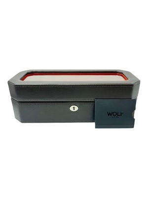 Wolf 458306 Windsor Piece Watch Box in Brown Orange MSRP $215