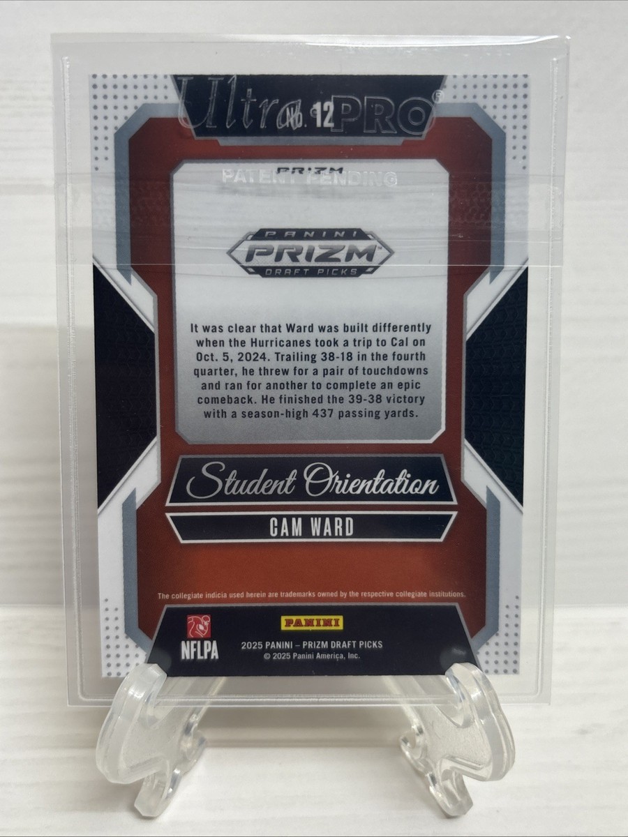 2025 Panini Prizm Draft Picks Cam Ward Gold Prizm RC Student