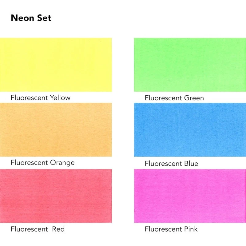 Encres acrylique - 6 flacons 29,5ml + 1 marqueur - Couleurs fluos -  Daler Rowne - Photo 2/3