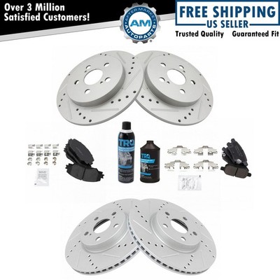 Front & Rear Performance Brake Rotor & Ceramic Pad Kit w/Fluids for Corolla