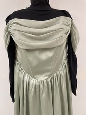 Azazie Raisa Dusty Sage Satin Long Dress Plus Size "Custom"