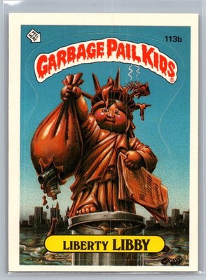 1986 Topps Garbage Pail Kids OS3 Series 3 Liberty Libby #113b Sticker Card EX