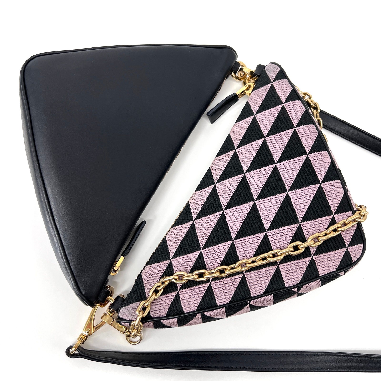Prada Triangular Dual Chain Mini Bag Shoulder Bag… - image 8