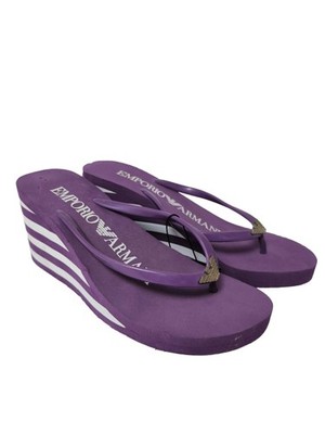 ARMANI Flip Flop Sandalen Damen Sandalen Gr. DE 40 lila Casual-Look