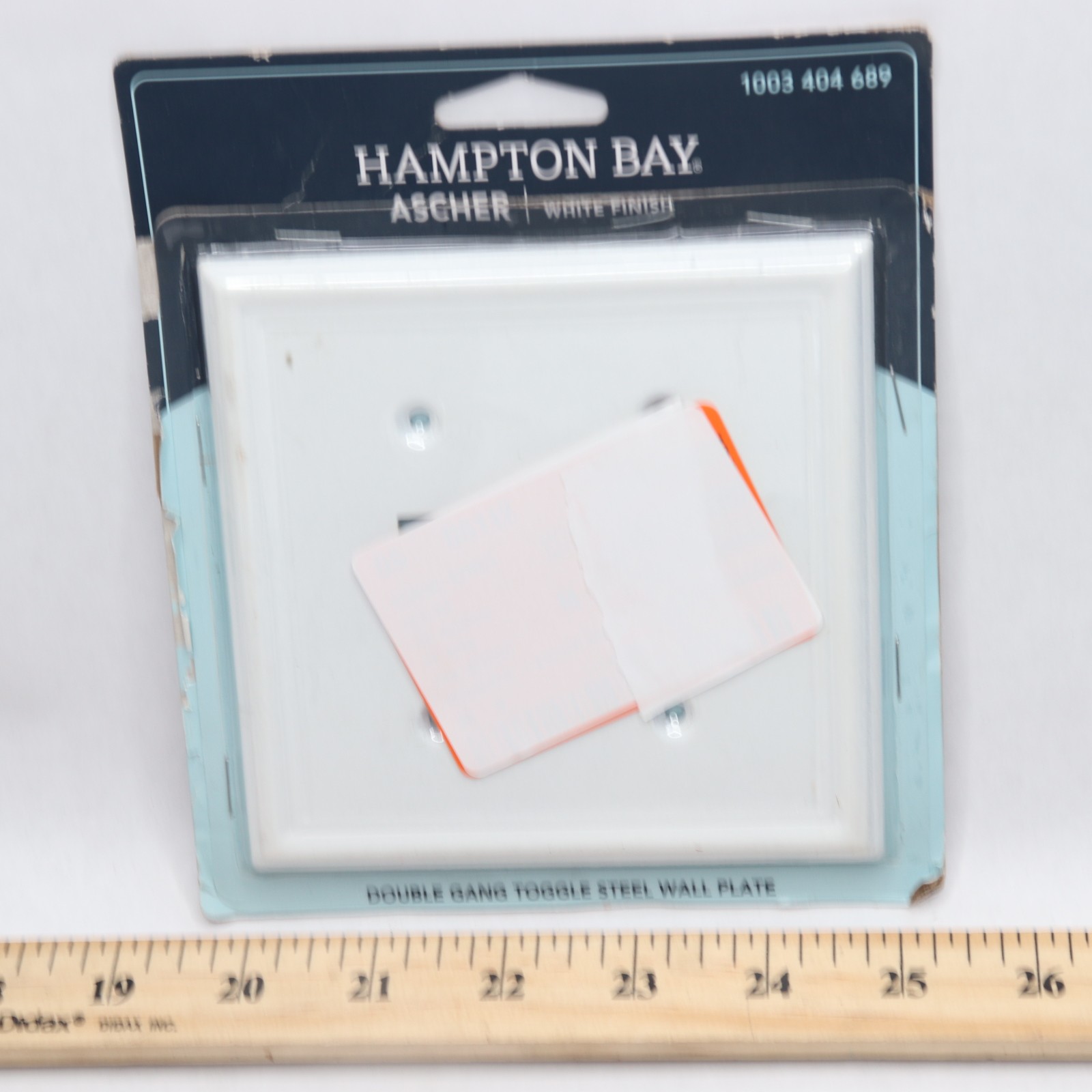 Hampton Bay Ascher Toggle Wall Plate Steel White 2-Gang 149TTWHB