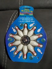 Vintage Mini Tabletop Bowling Set New Sealed Packaging Has Wear Marble Ball